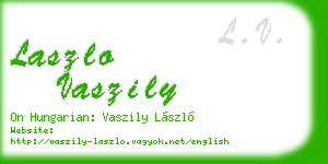 laszlo vaszily business card