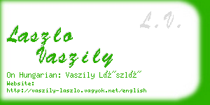 laszlo vaszily business card